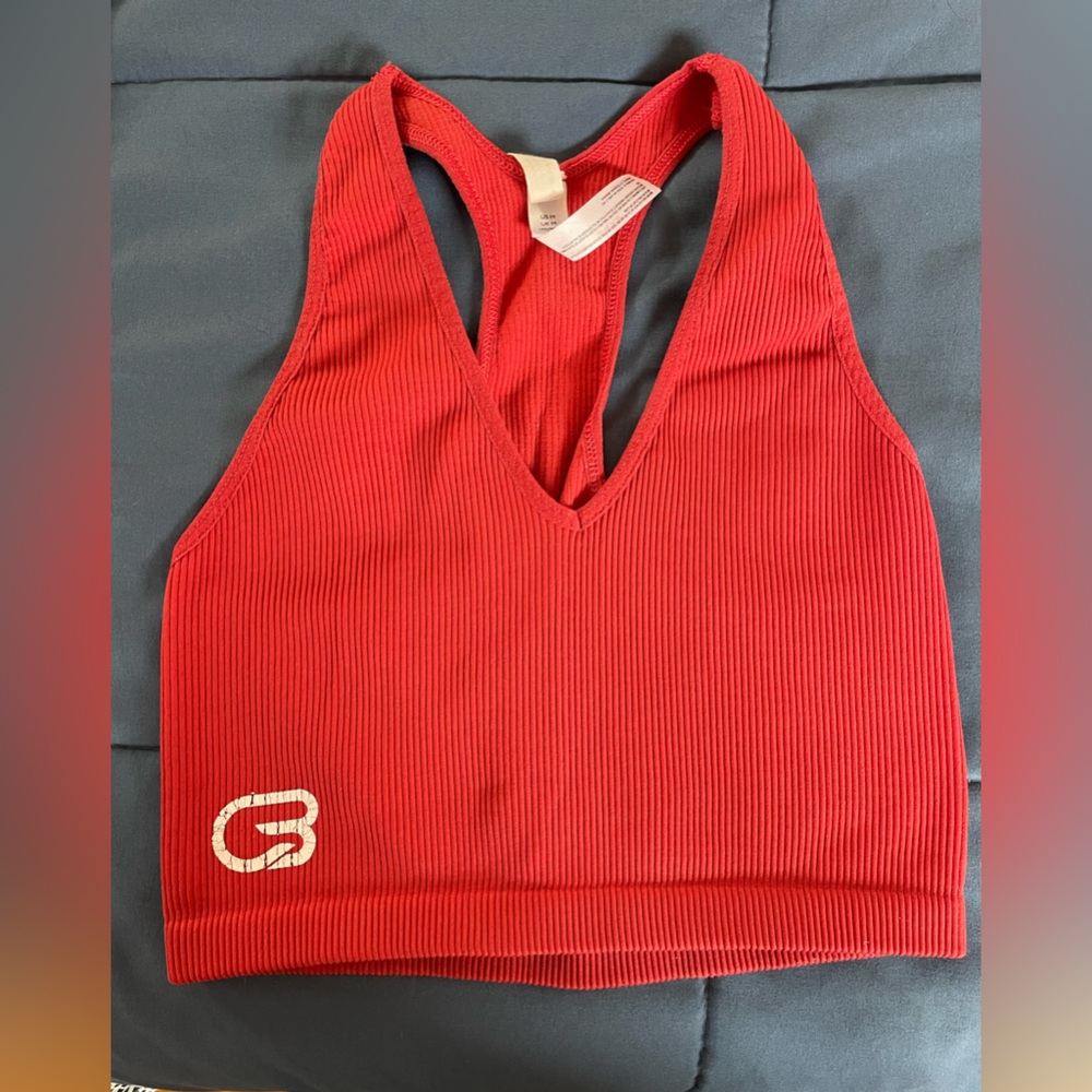 Cyclebar red sports bra